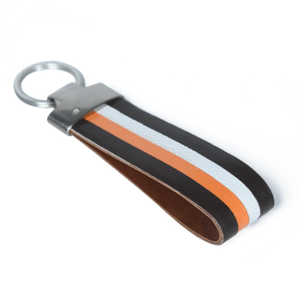 Multi-colored Leather Stripped Keychain Classy Leather Bags