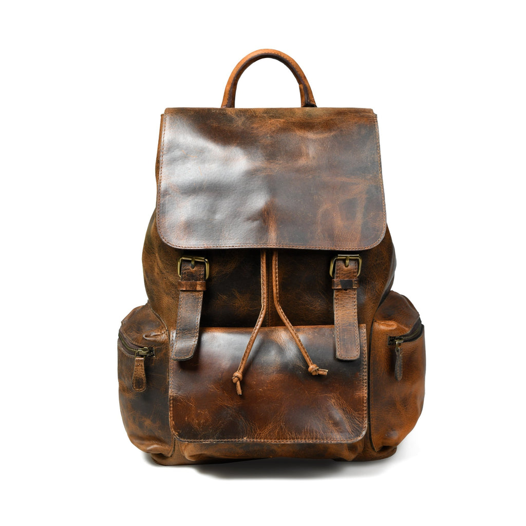Vortex Leather Backpack: Burnt Brown Classy Leather Bags