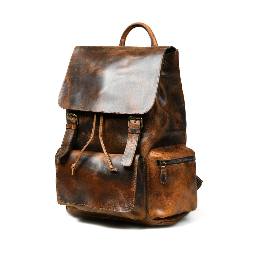 Vortex Leather Backpack: Burnt Brown Classy Leather Bags