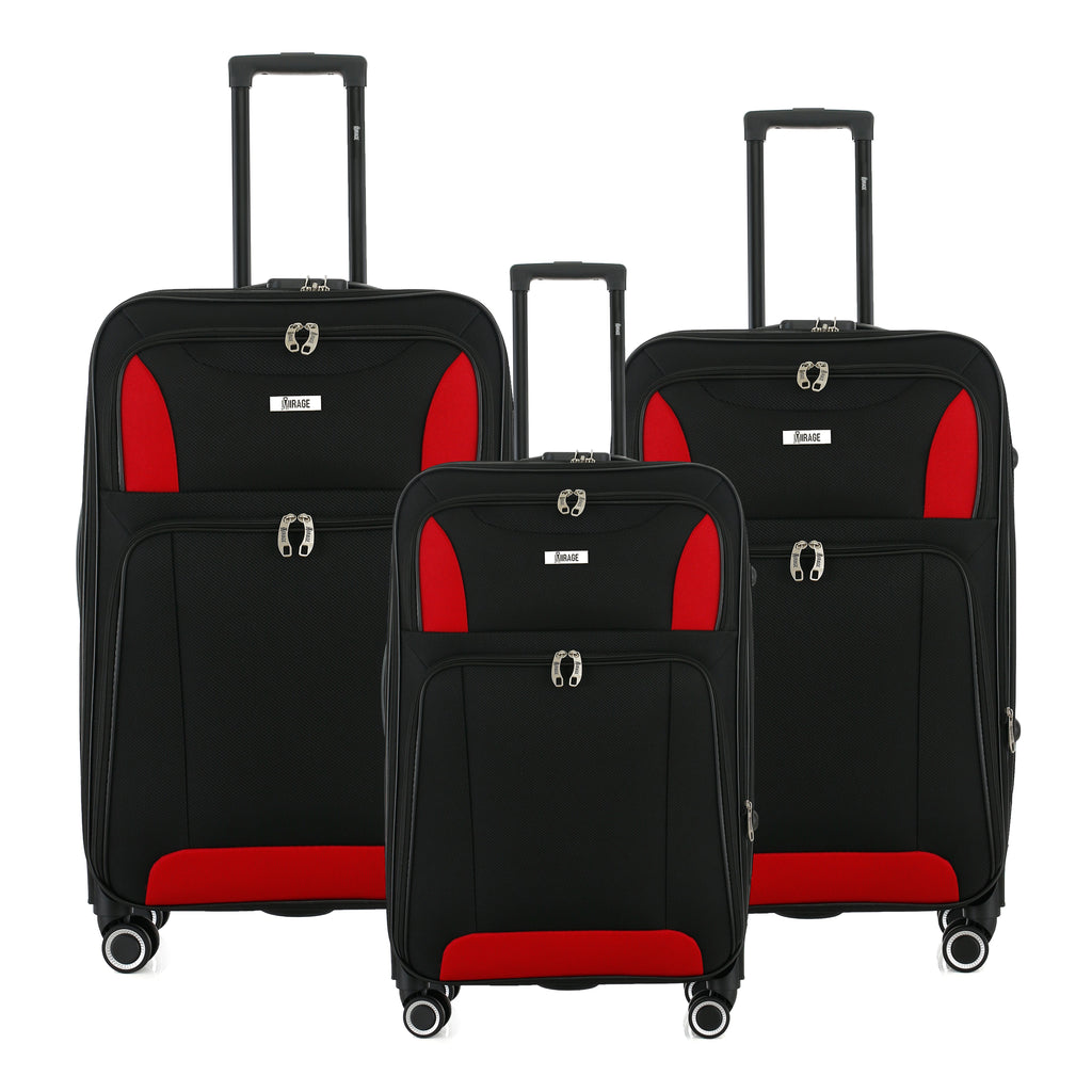 Casey Soft side Lightweight Expandable with 360° Dual Spinning Wheels and Combo Lock – Includes 28", 24", 20" 3-Piece Luggage Set