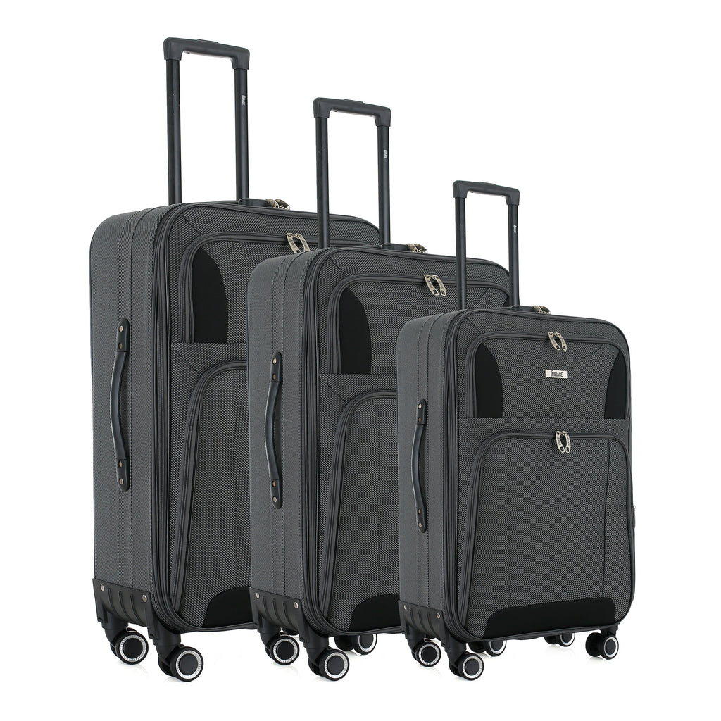 Casey Soft side Lightweight Expandable with 360° Dual Spinning Wheels and Combo Lock – Includes 28", 24", 20" 3-Piece Luggage Set
