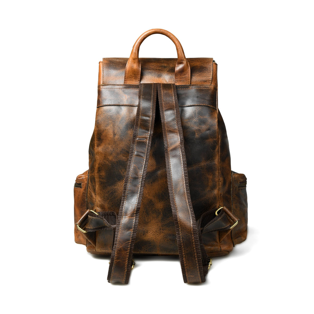 Vortex Leather Backpack: Burnt Brown Classy Leather Bags