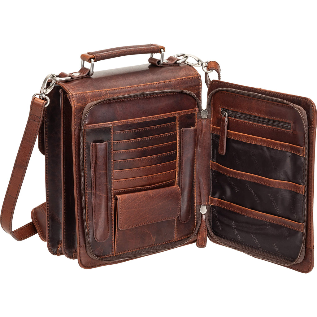 Mancini Buffalo Unisex Bag with Organizer on the Back Mancini