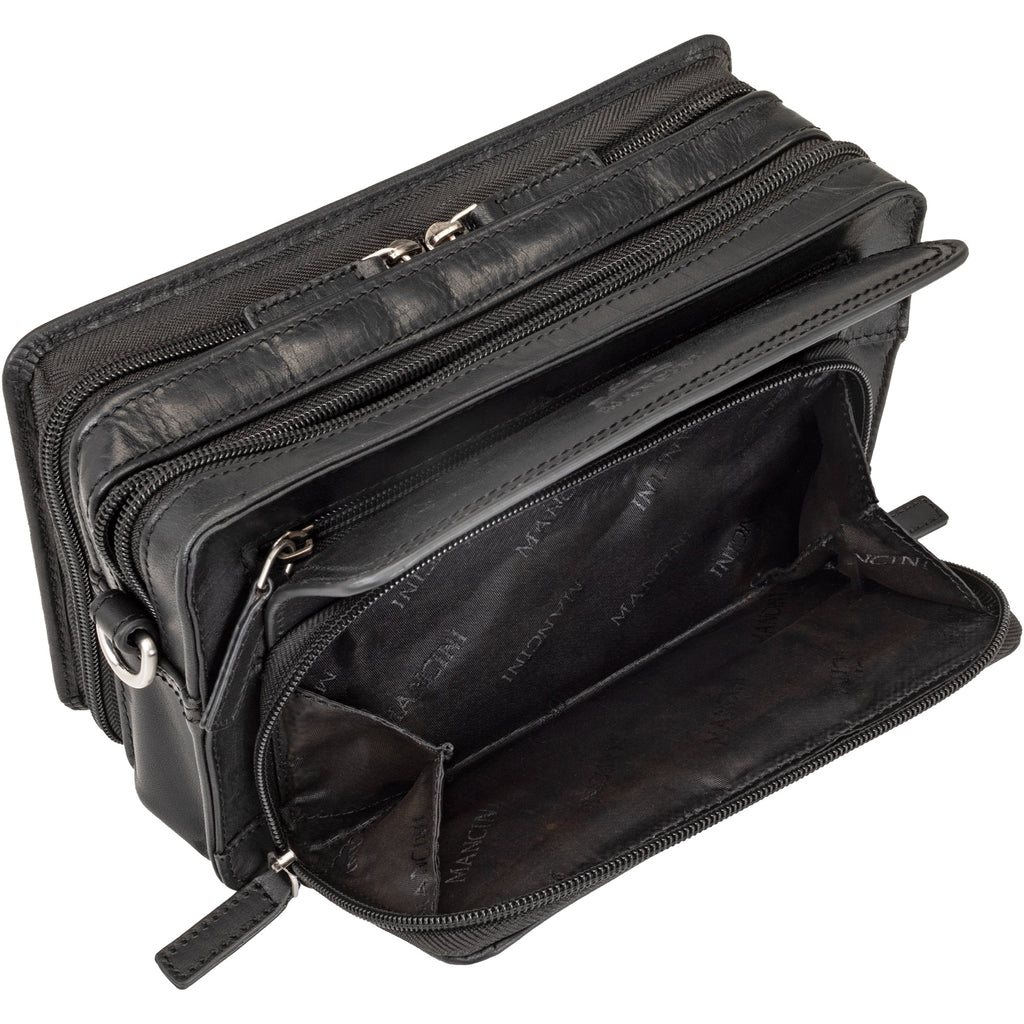 Mancini Buffalo Unisex Bag with Zippered Organizer Pocket Mancini