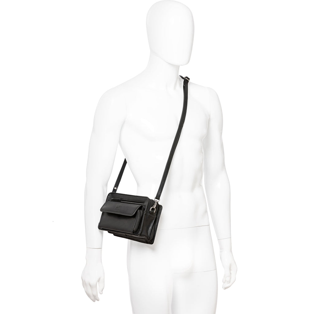 Mancini Buffalo Unisex Bag with Zippered Organizer Pocket Mancini
