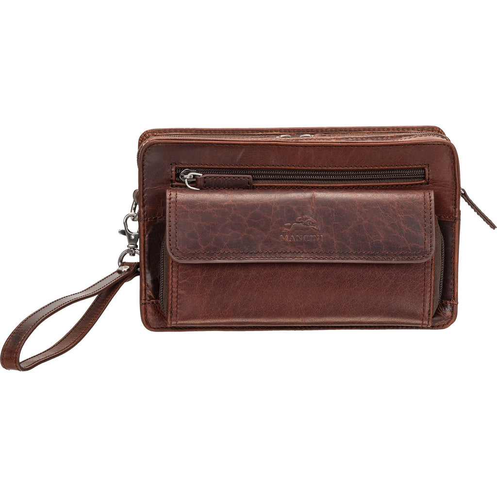Mancini Buffalo Unisex Bag with Zippered Organizer Pocket Mancini