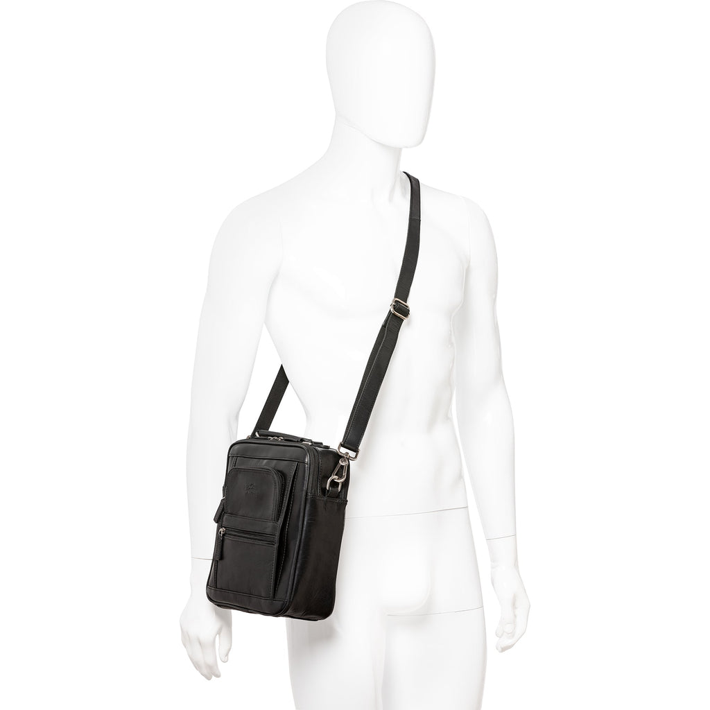 Mancini Buffalo leather Double Compartment Unisex Bag Mancini