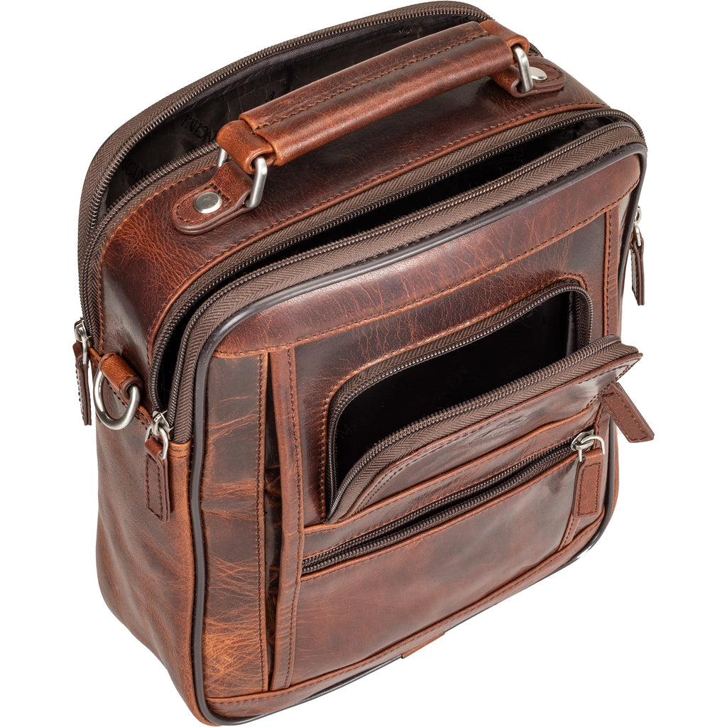 Mancini Buffalo leather Double Compartment Unisex Bag Mancini