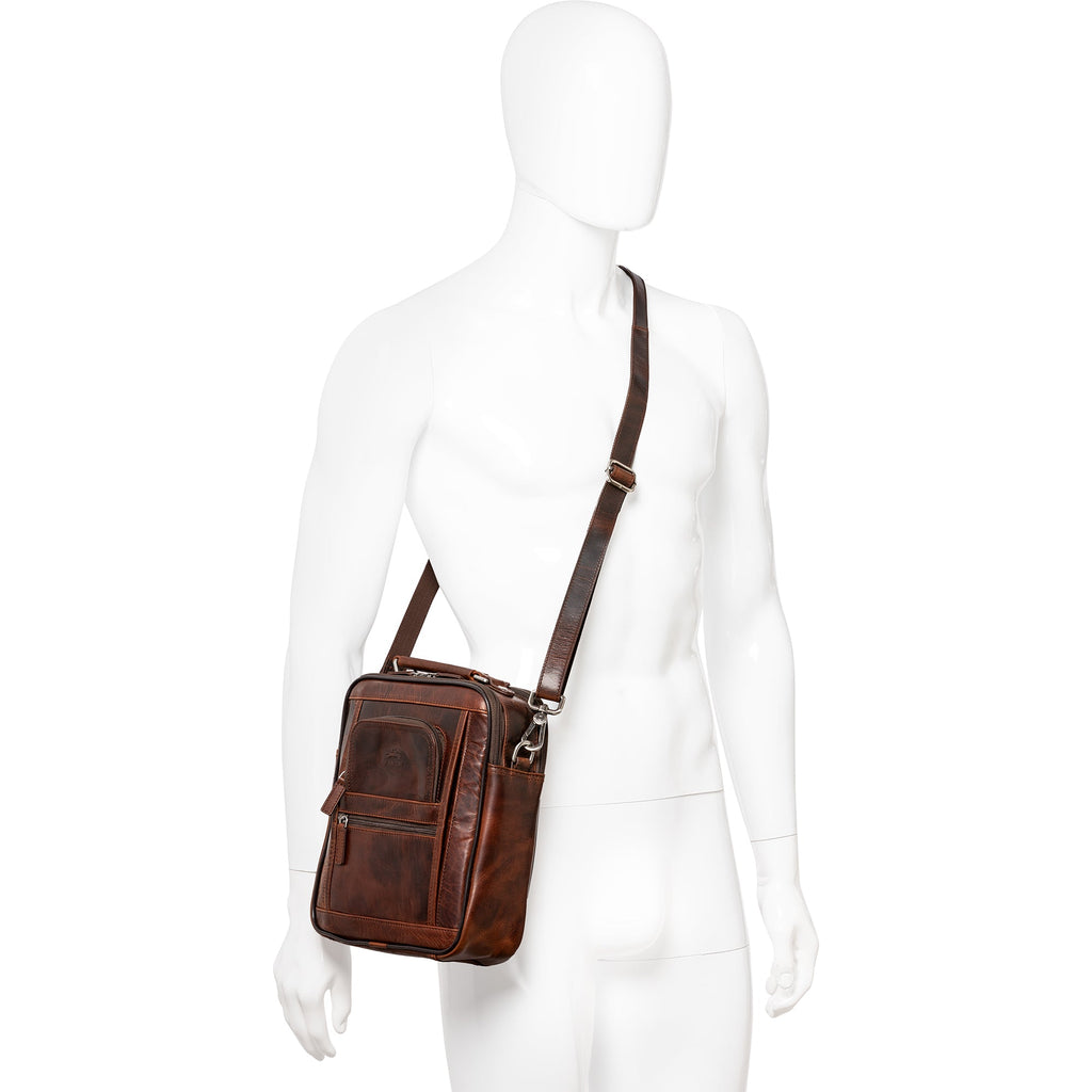 Mancini Buffalo leather Double Compartment Unisex Bag Mancini