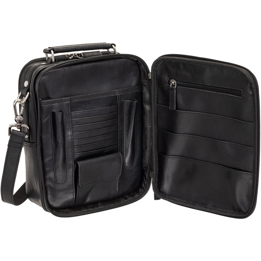 Mancini Buffalo Large Unisex Bag with Zippered Rear Organizer Mancini