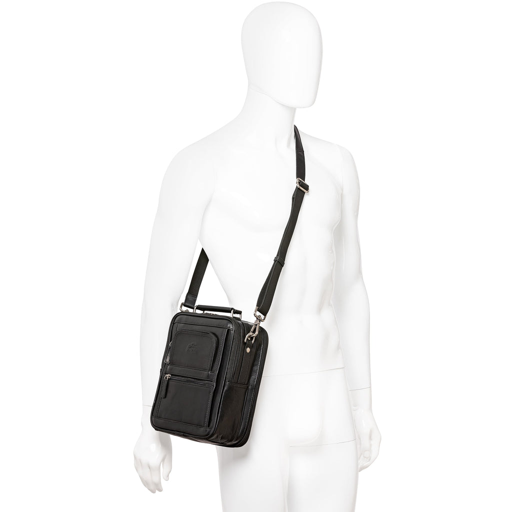 Mancini Buffalo Large Unisex Bag with Zippered Rear Organizer Mancini