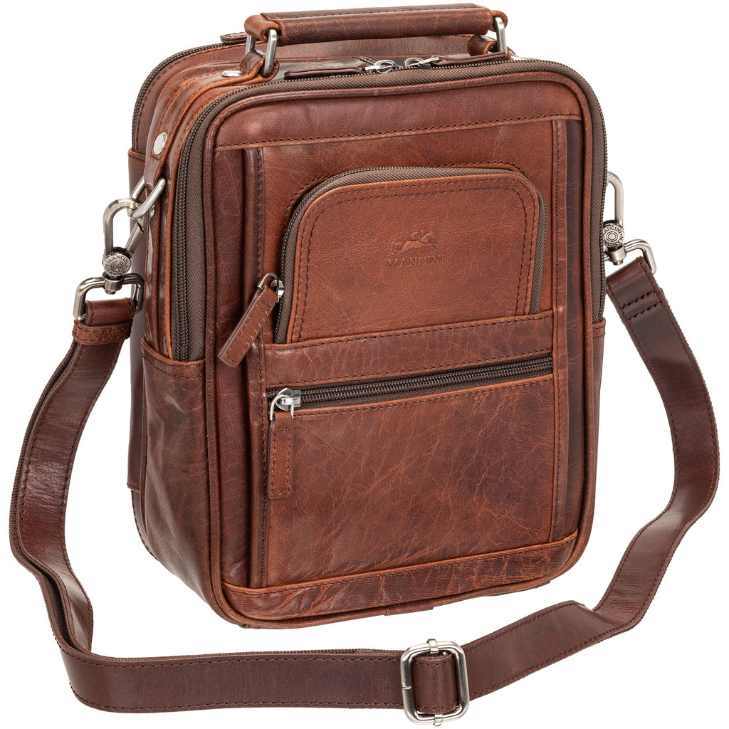Mancini Buffalo Large Unisex Bag with Zippered Rear Organizer Mancini