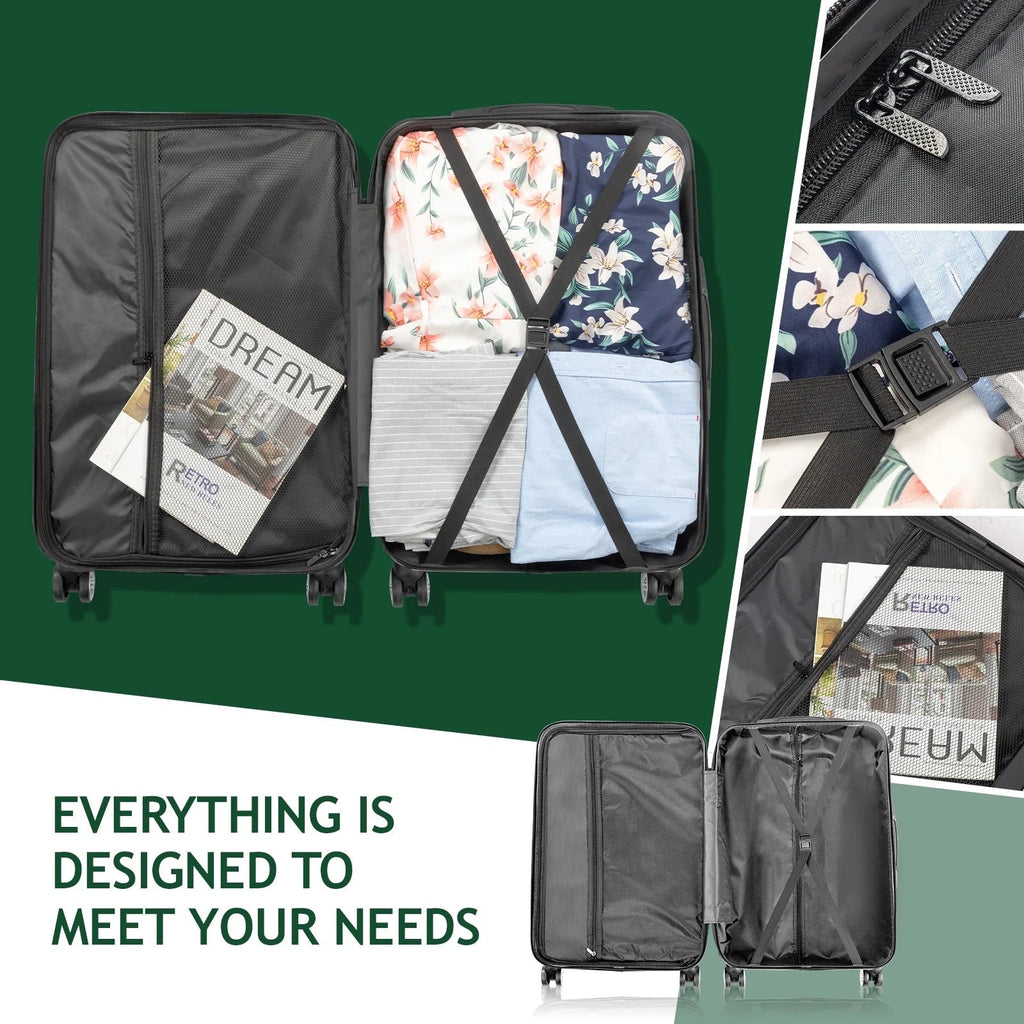 IZOD Zane Expandable ABS Hard shell Lightweight 360 Dual Spinning Wheels Combo Lock 28", 24", 20" 3 Piece Luggage Set Mirage Luggage