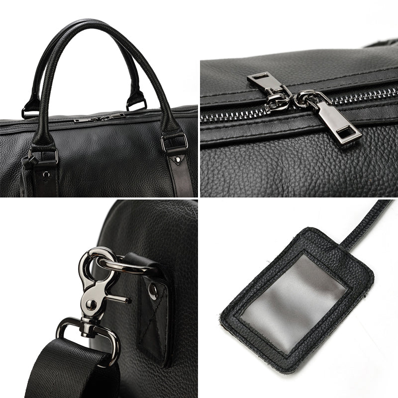 Handmade Full Grain Leather Carry-on Bag, Vintage Men's Travel Duffle & Gym Bag RockCow Leather Studio
