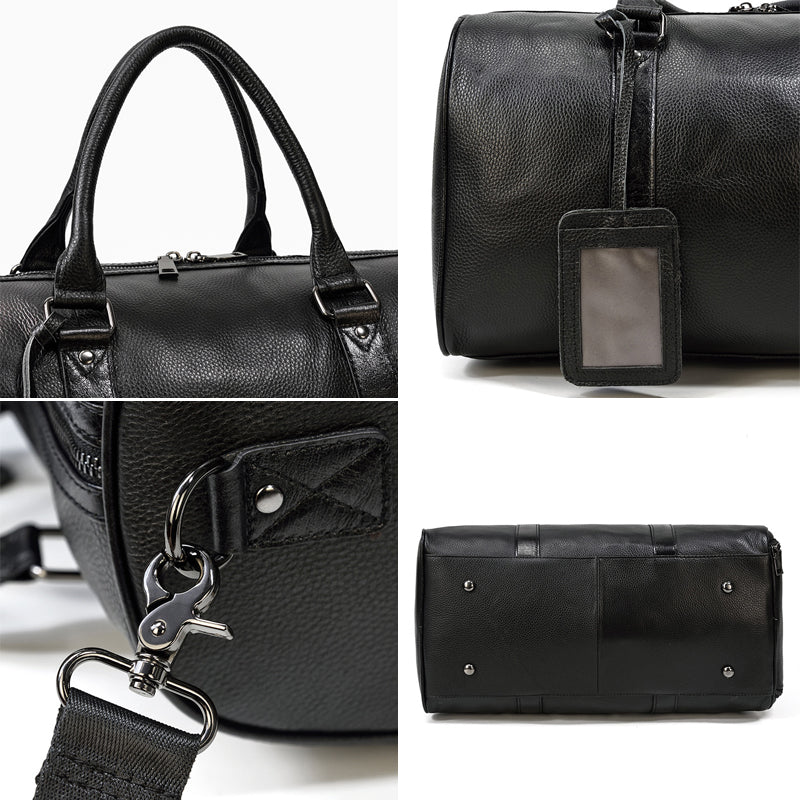 Full Grain Leather Travel Bag With Shoes Compartment, Cowhide Leather Duffle Bag, Overnight Bag RockCow Leather Studio