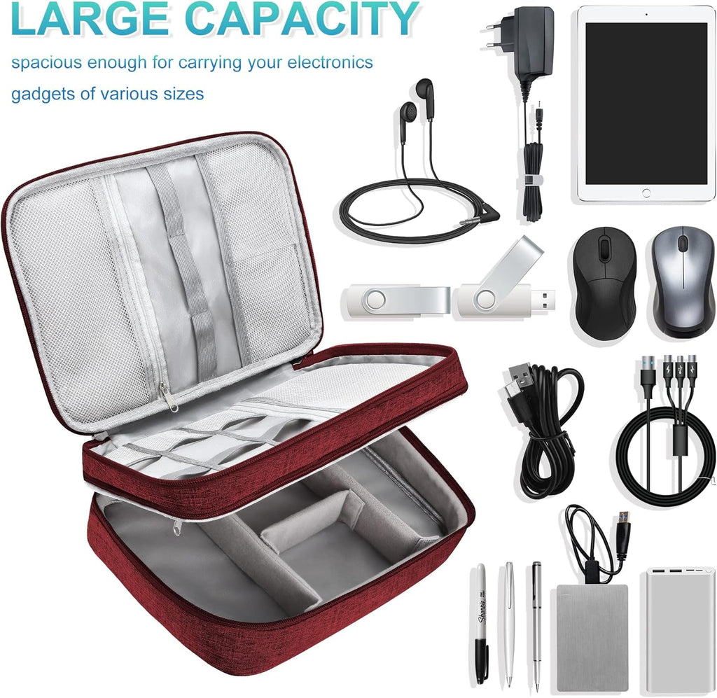 Electronics Organizer Travel, Travel Cord Organizer Case, Compact Electronics Accessories Bag for Cable, Cord, Charger, Phone Rnispir Store