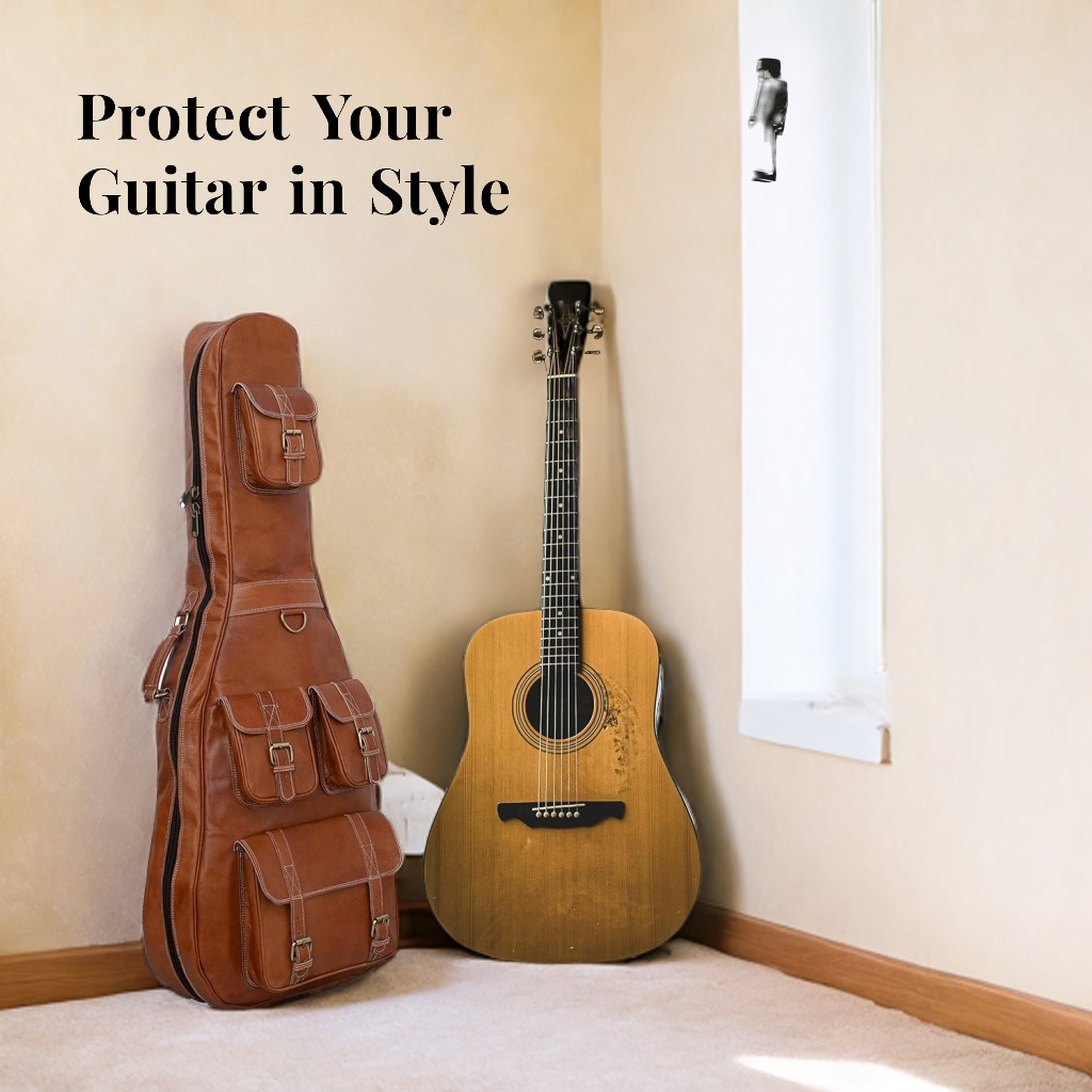 Personalized Leather Guitar Case Classy Leather Bags