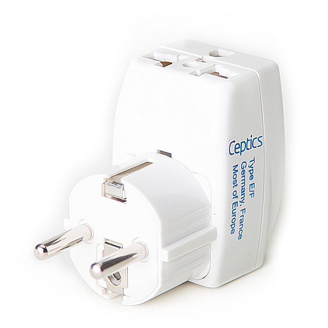 European (Schuko) Travel Adapter - Type E/F - 3 in 1 (GP3-9) Ceptics