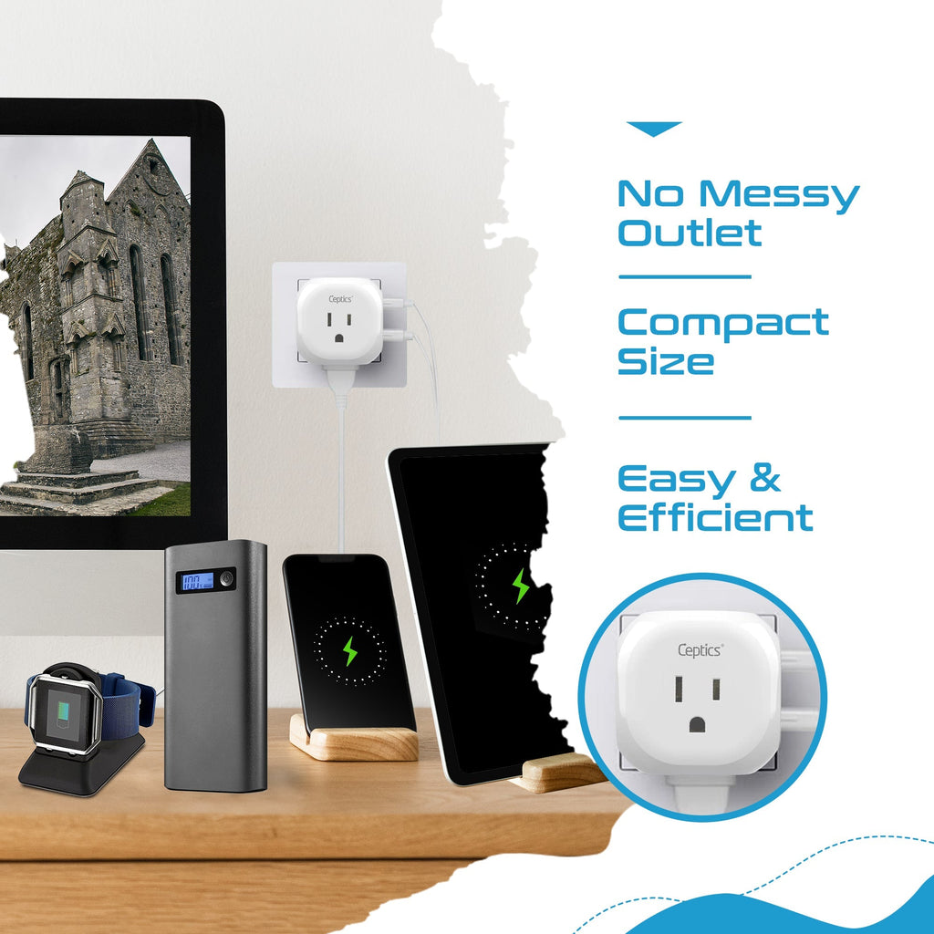 UK, England Travel Adapter Plug - Type G - 5 in 1 - Ultra Compact (PTU-7) Ceptics