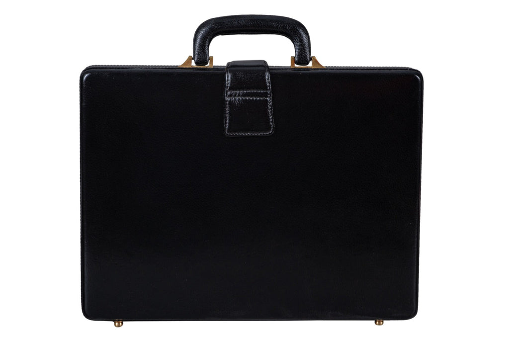 Leather Executive Men's Leather Attache Briefcase - Black Classy Leather Bags