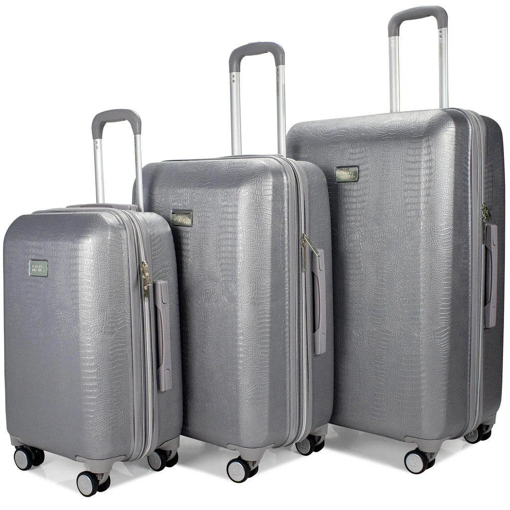 Snakeskin 3 Piece Expandable Classy Luggage Set Travellty