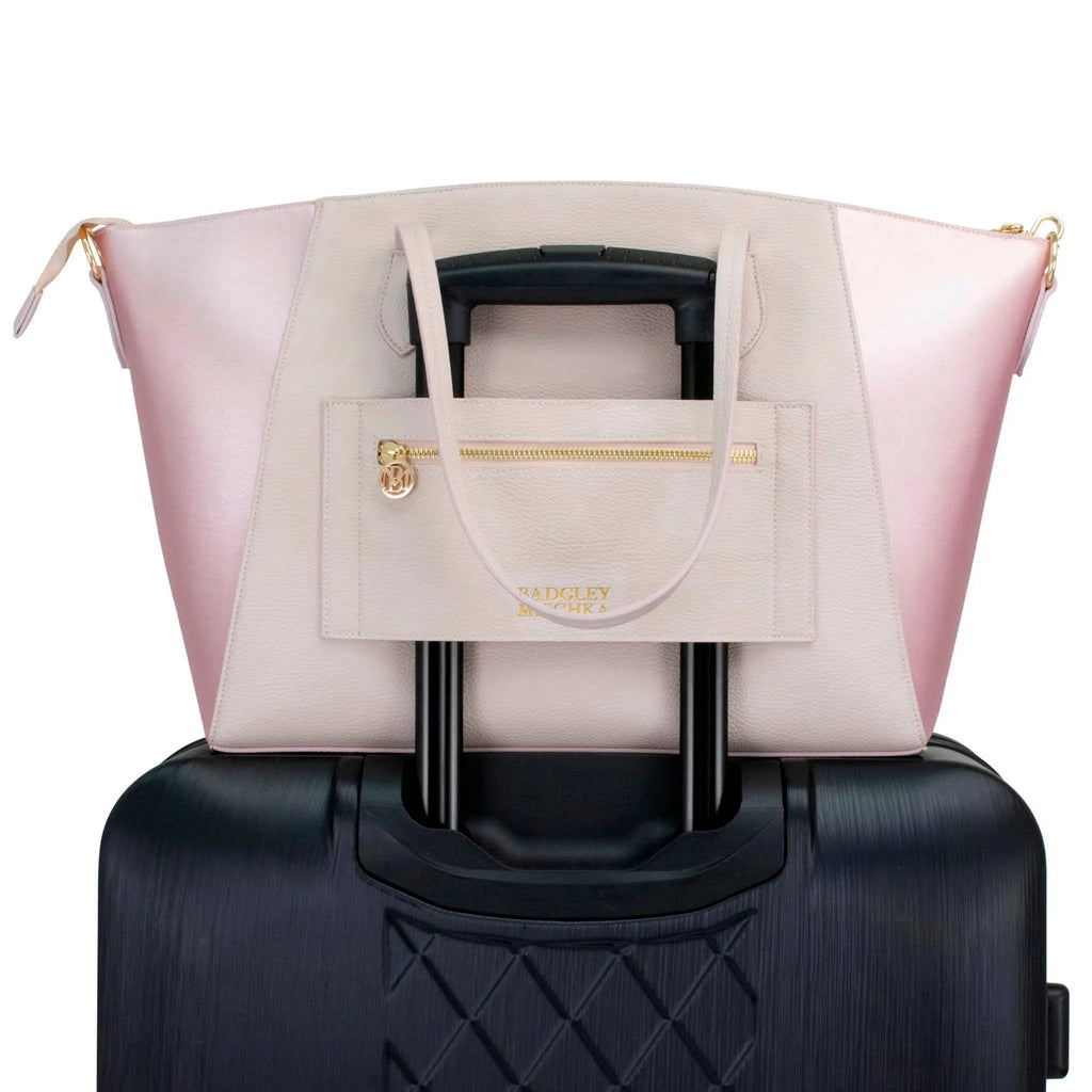 Caroline Vegan Leather Monogram Weekender Duffel Bag Travellty