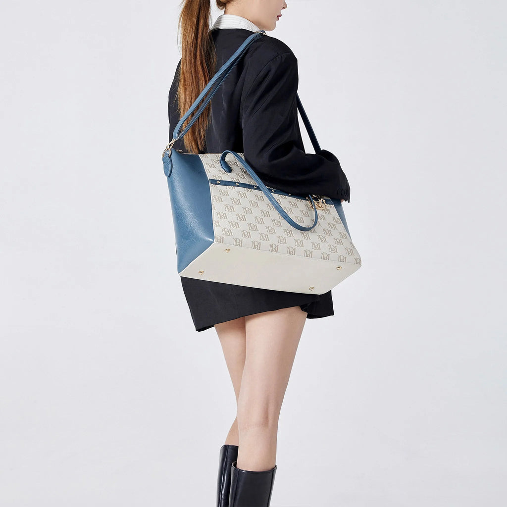 Caroline Vegan Leather Monogram Weekender Duffel Bag Travellty