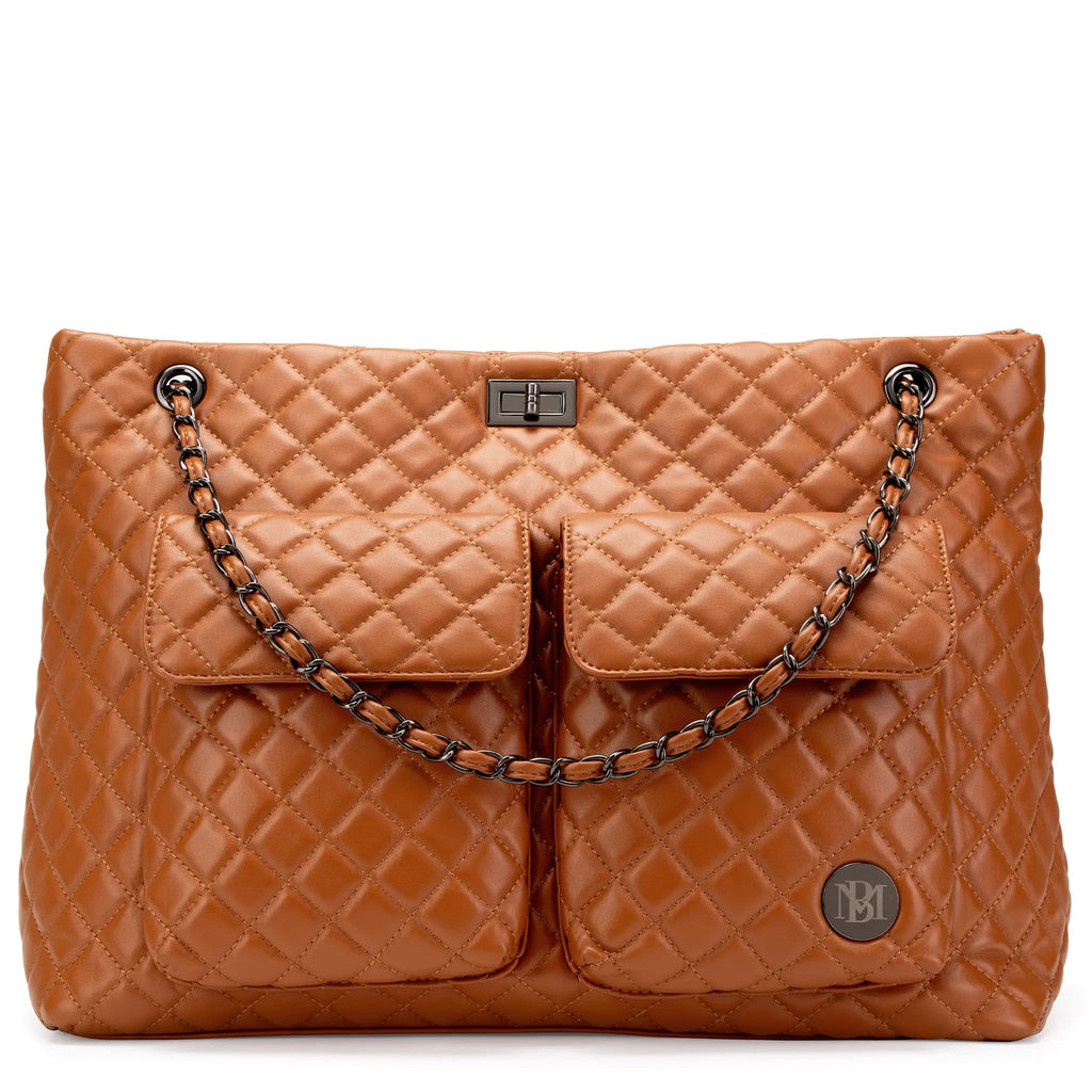 Diana Quilted Vegan Leather Weekender Duffel Bag Travellty
