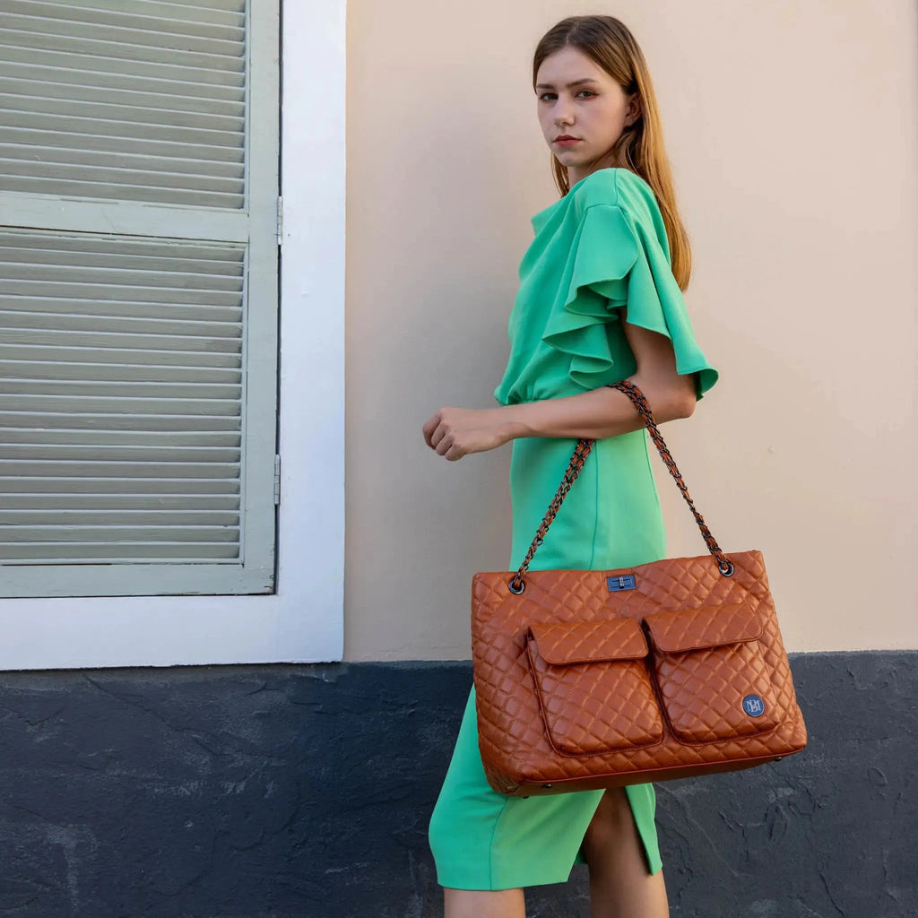 Diana Quilted Vegan Leather Weekender Duffel Bag Travellty