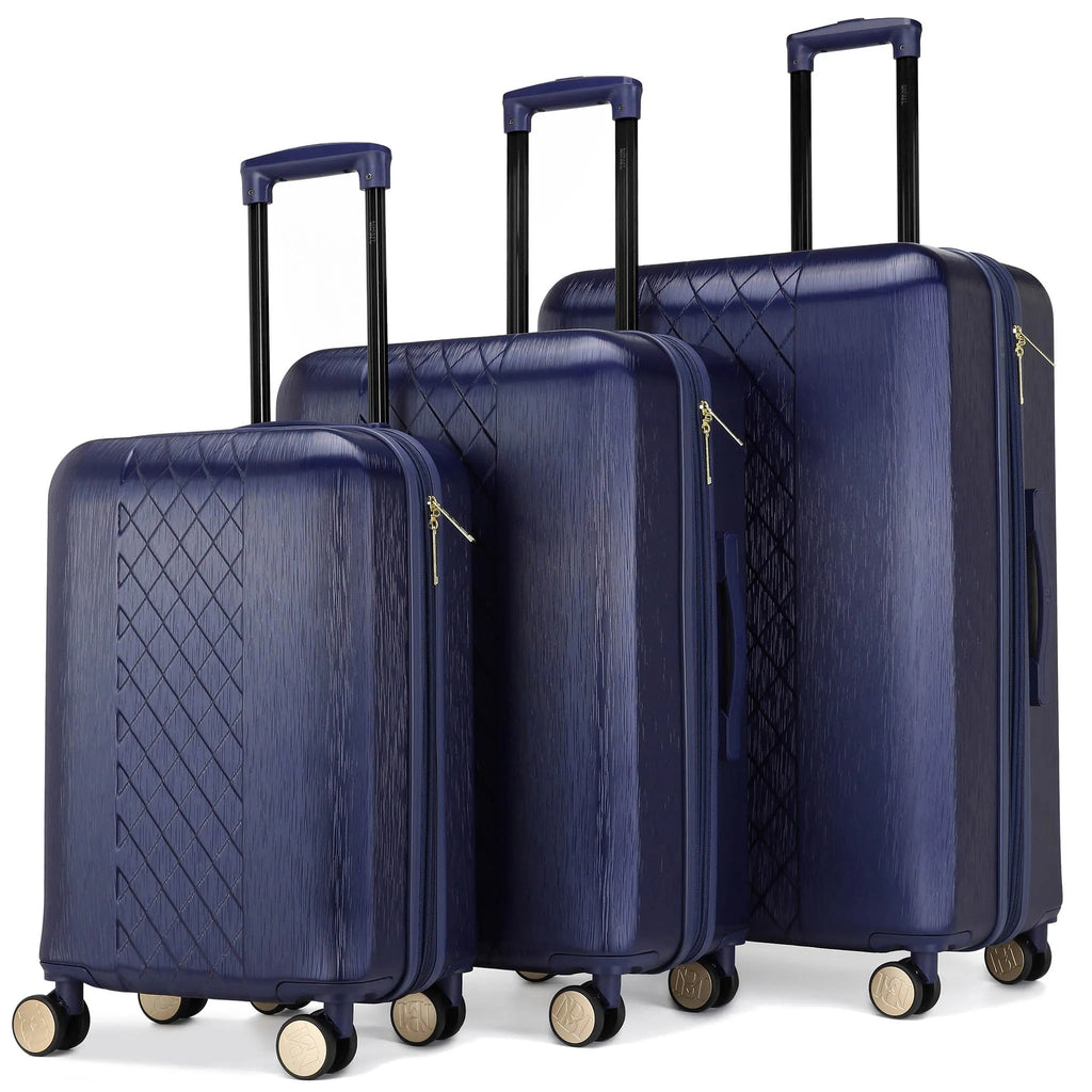 Diamond 3 Piece Expandable Chic Luggage Set Travellty