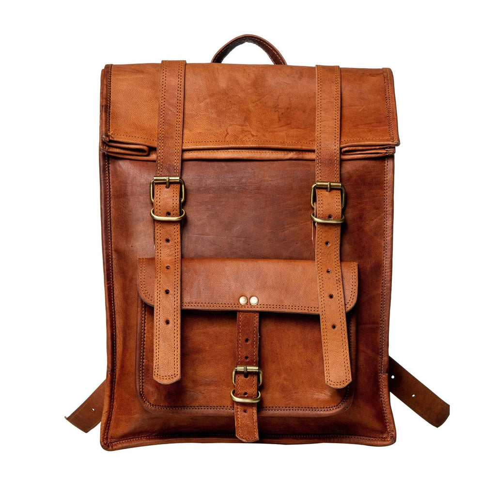 The Hoffman Roll Top Backpack Classy Leather Bags