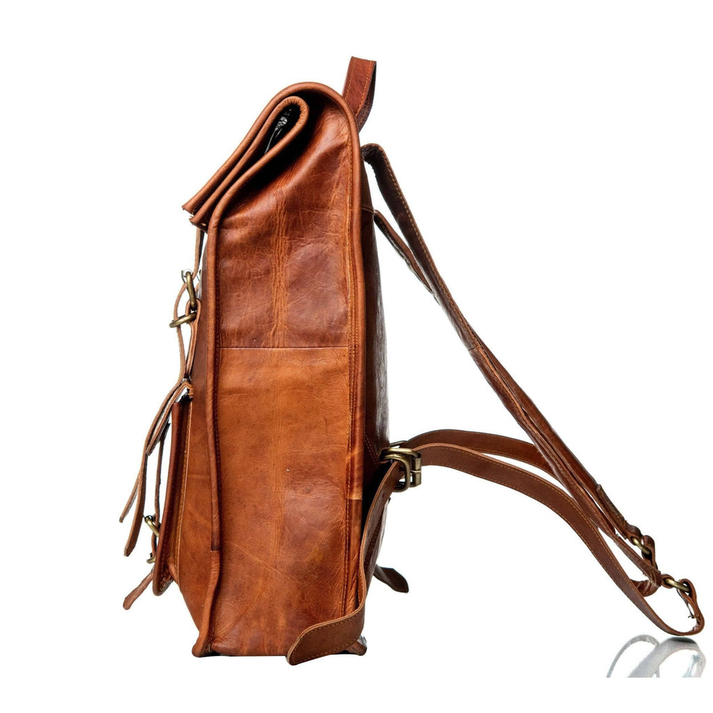 The Hoffman Roll Top Backpack Classy Leather Bags