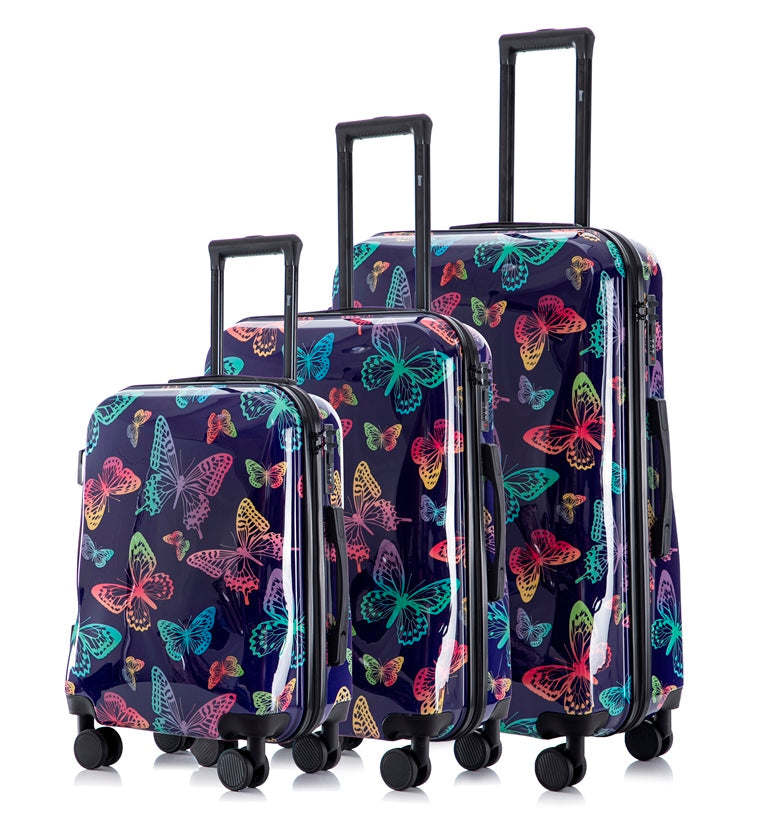 Multi-color Design ABS Hard Shell Lightweight with 360° Dual Spinning Wheels & Combo Lock – Includes 28", 24", 20" 3-Piece Luggage Set Mirage Luggage