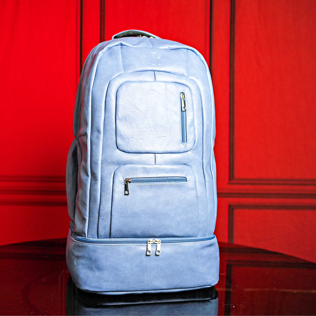 Baby Blue Leather Patented Carry-On Backpack (Only 300 Made) Sole Premise