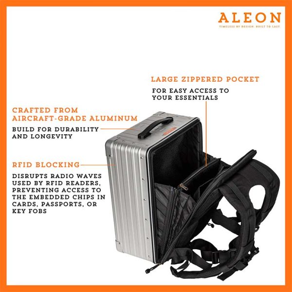 Aleon 17″ Aluminum Backpack LuggageDesigners