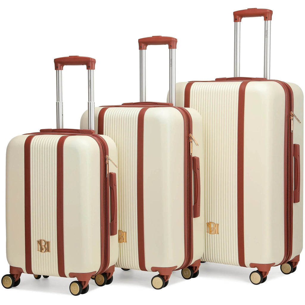 Mia 3 Piece Expandable Retro Luggage Set Travellty