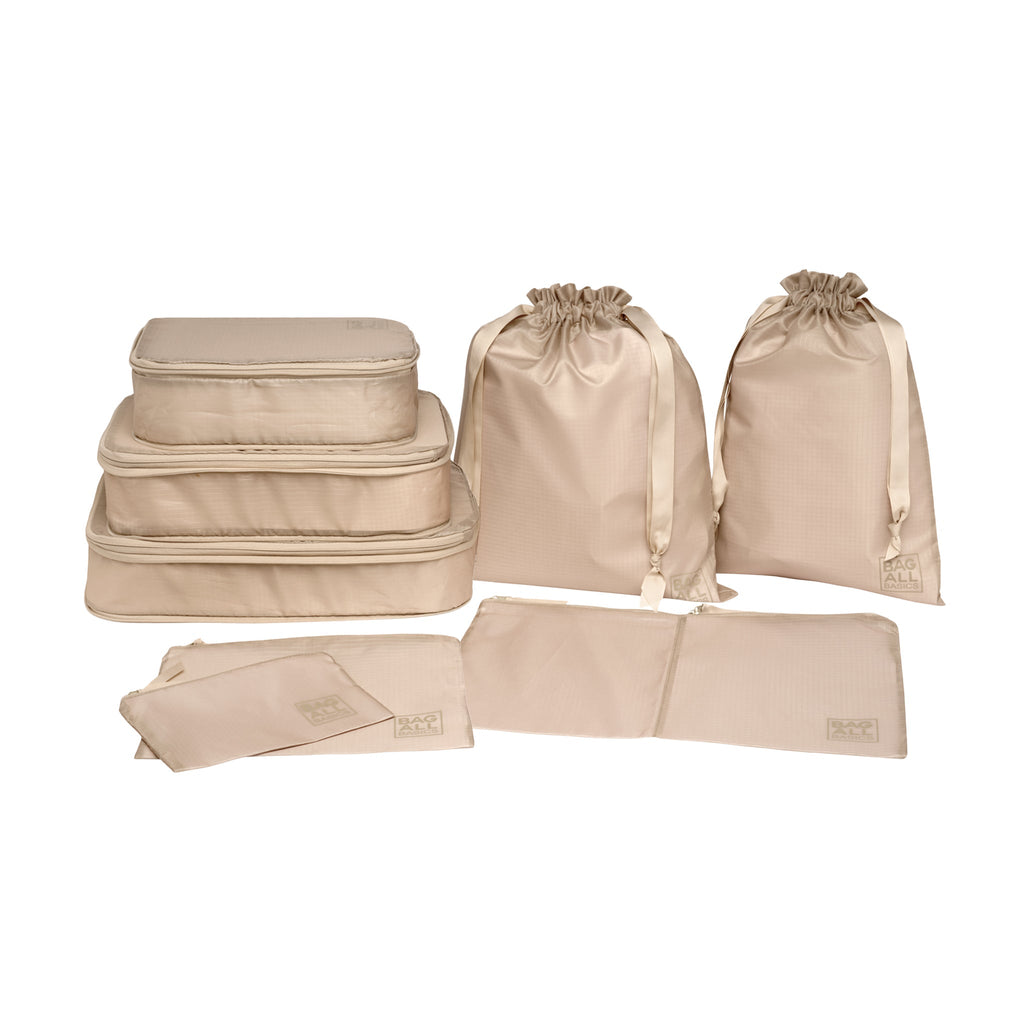 Compression Cubes & Packing Bags Set, 8-pack, Taupe Bag-all