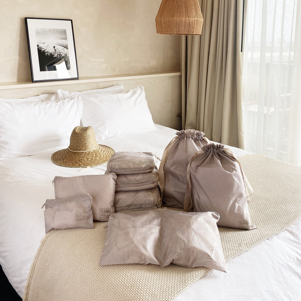 Compression Cubes & Packing Bags Set, 8-pack, Taupe Bag-all