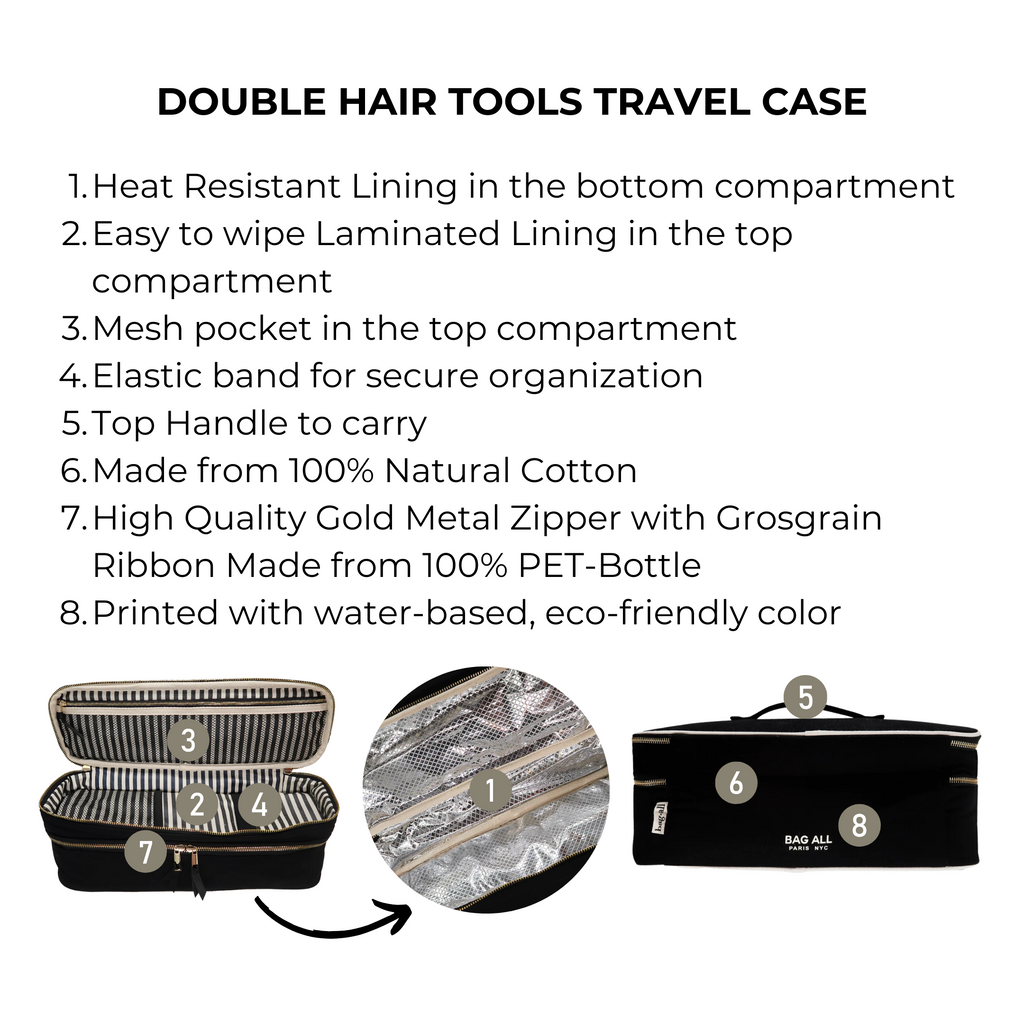Double Hair Tools Travel Case, Black Bag-all