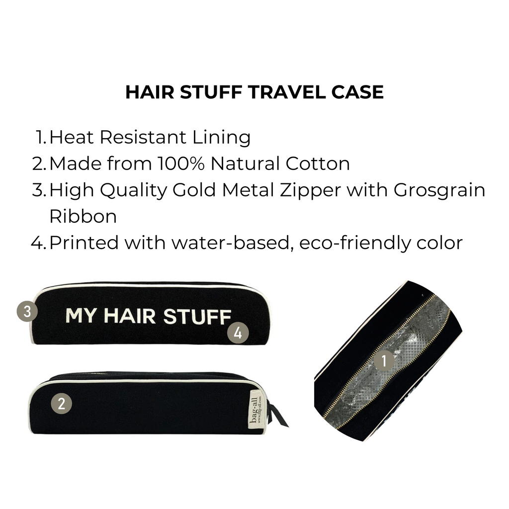 Hair Stuff Travel Case, Black Bag-all