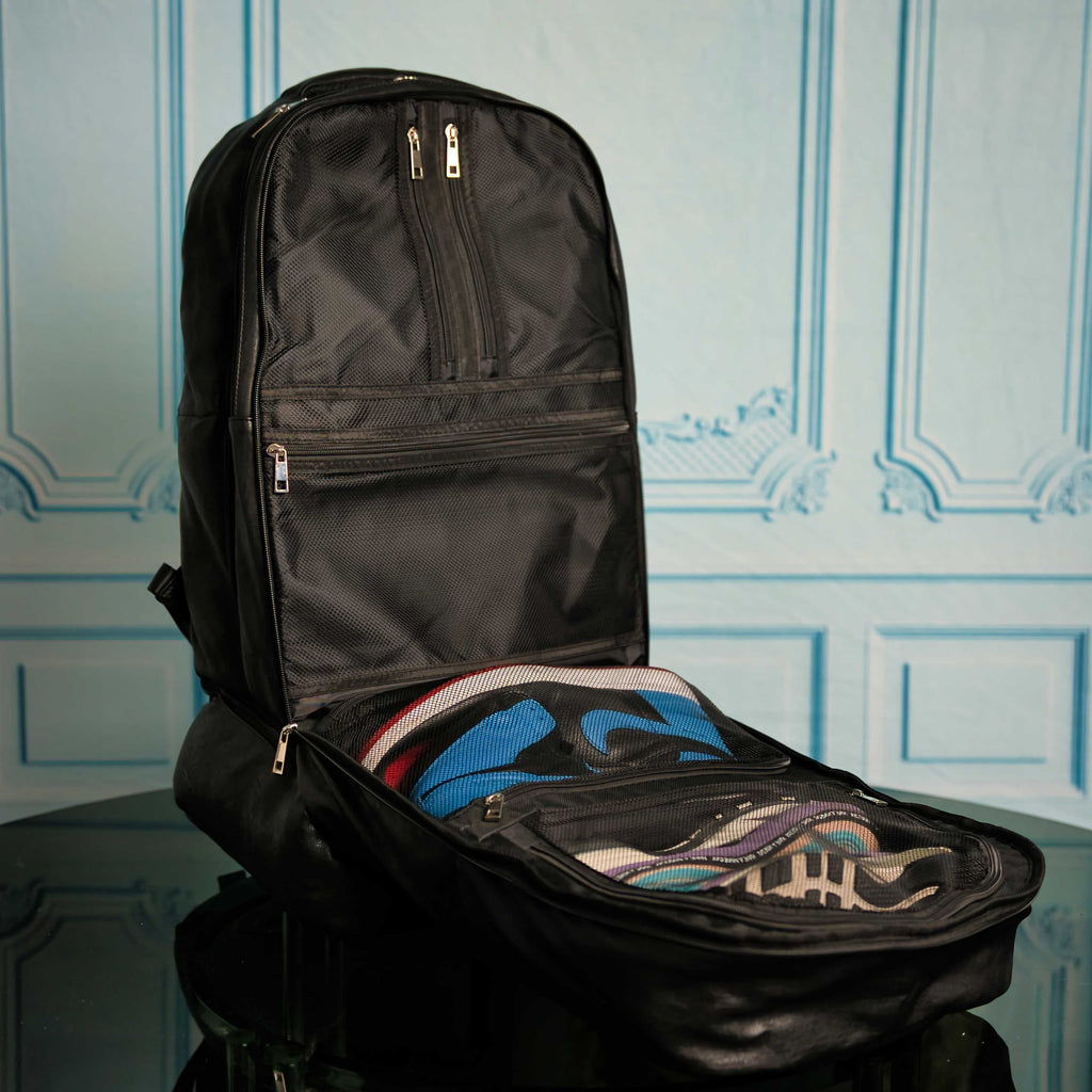 Black Leather Signature Bag Set (Signature Backpack and Duffle Bag) Sole Premise
