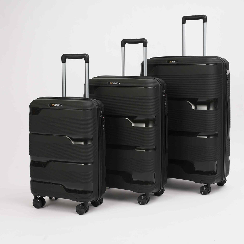 Black Hardcase Roller Luggage Set (28', 24' and 20') Sole Premise