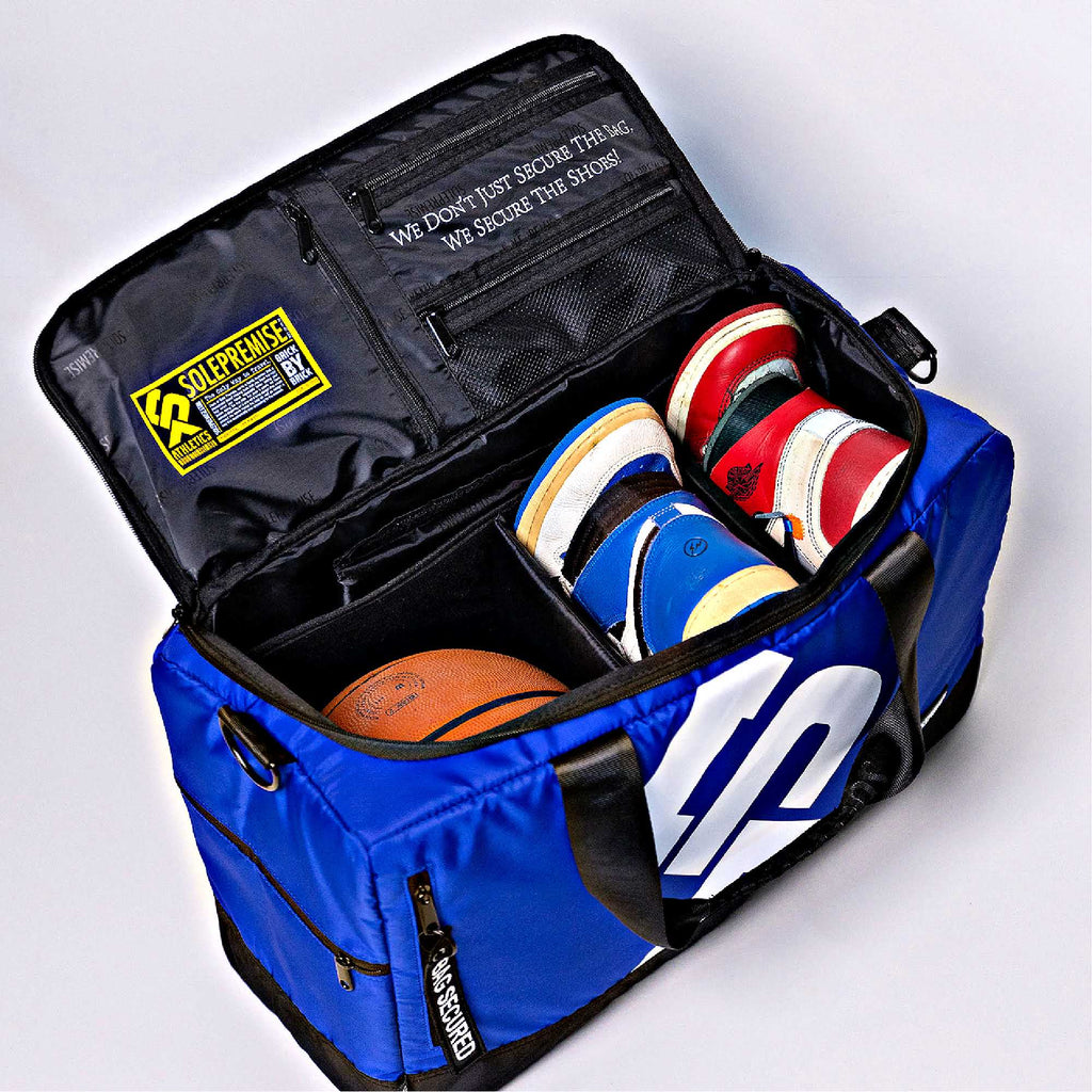 Blue Sneaker Duffle Sole Premise