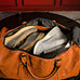 Brown Tumbled Leather 2 Bag Set (Commuter Backpack and Duffle Bag) Sole Premise