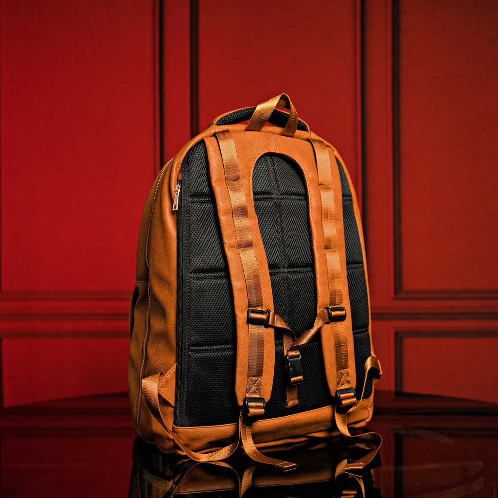 Brown Leather Roller Carry-on Set Sole Premise