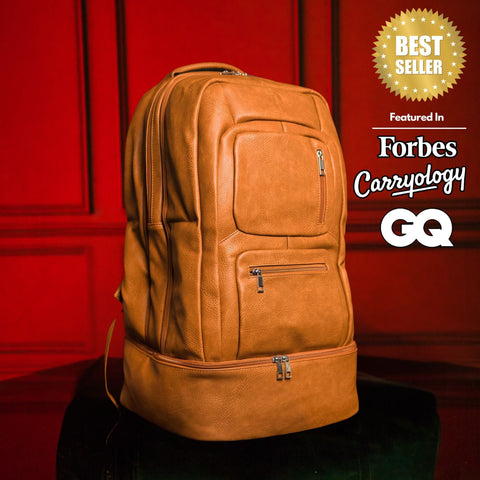 Brown Leather Luxury Patented Carry-On Bag (Only 300 Made) Sole Premise