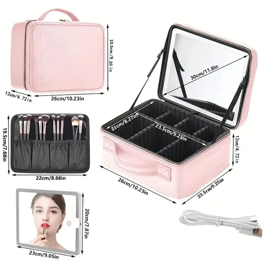 4K LED Vanity Case with Mirror - LuggageDesigners