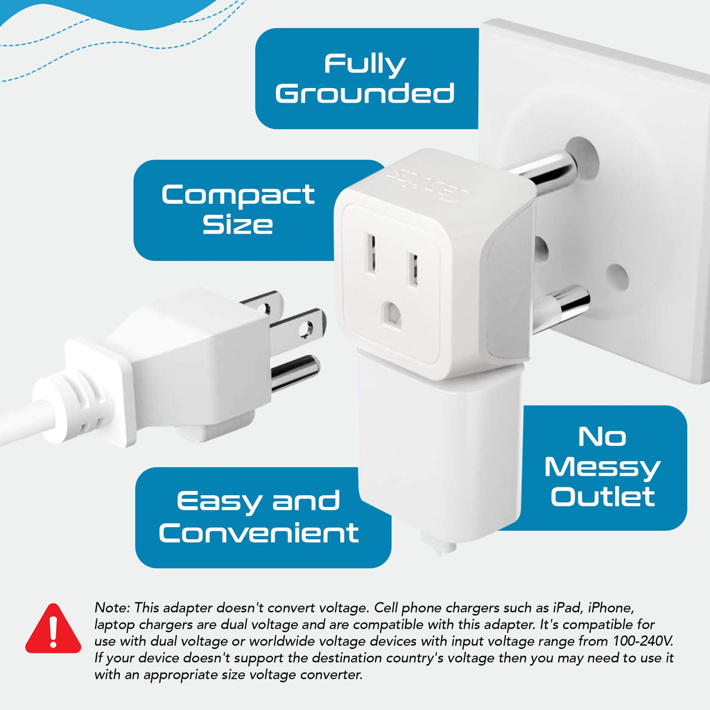 South Africa Travel Adapter - Type M - Ultra Compact (CT-10L, 3 Pack) Ceptics