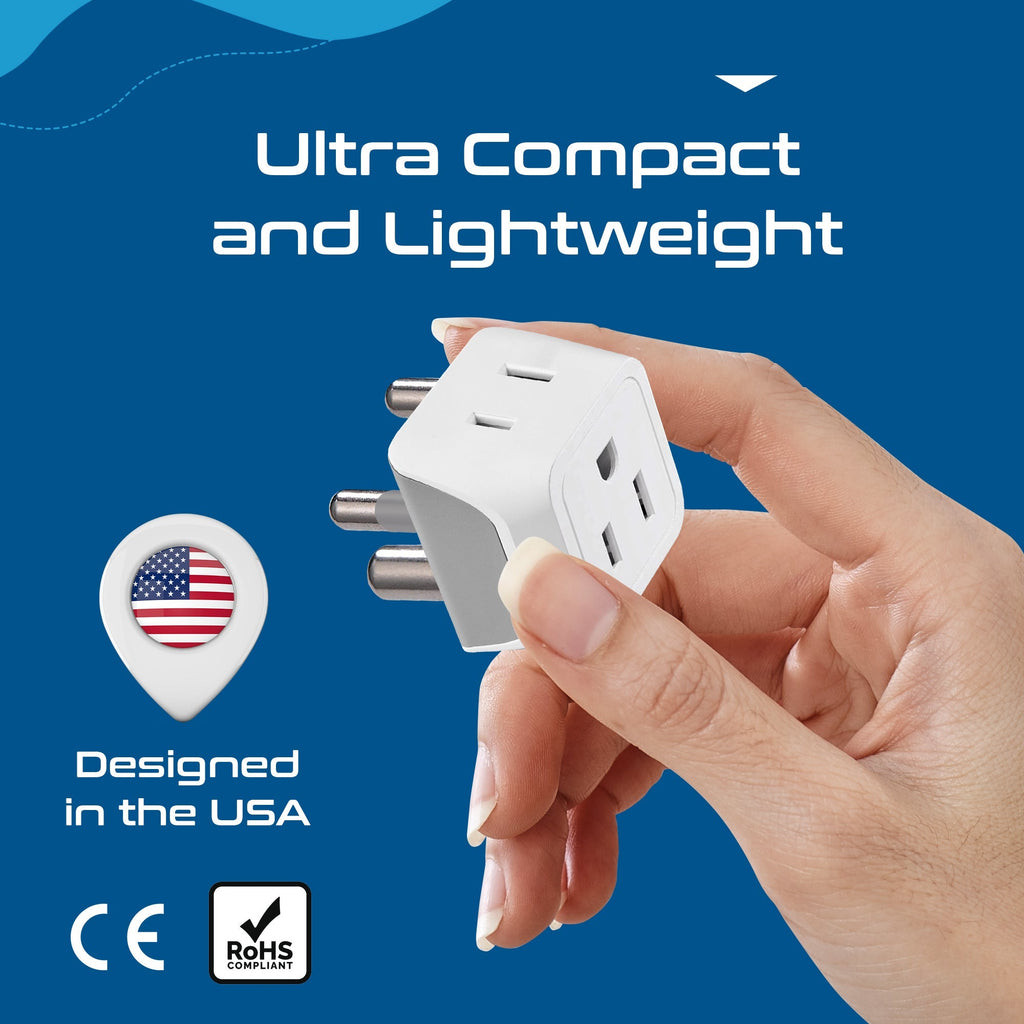 South Africa Travel Adapter - Type M - Ultra Compact (CT-10L, 3 Pack) Ceptics