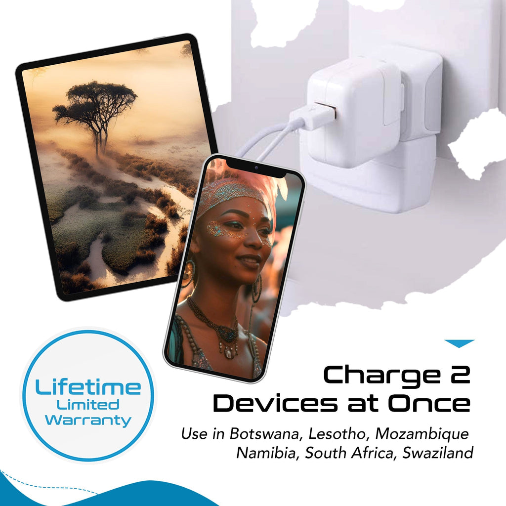 South Africa Travel Adapter - Type M - Ultra Compact (CT-10L, 3 Pack) Ceptics